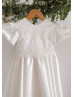 Ivory Satin Lace Chic Flower Girl Dress Baptism Dress Ivory Satin Lace Chic Flower Girl Dress Baptism Dress